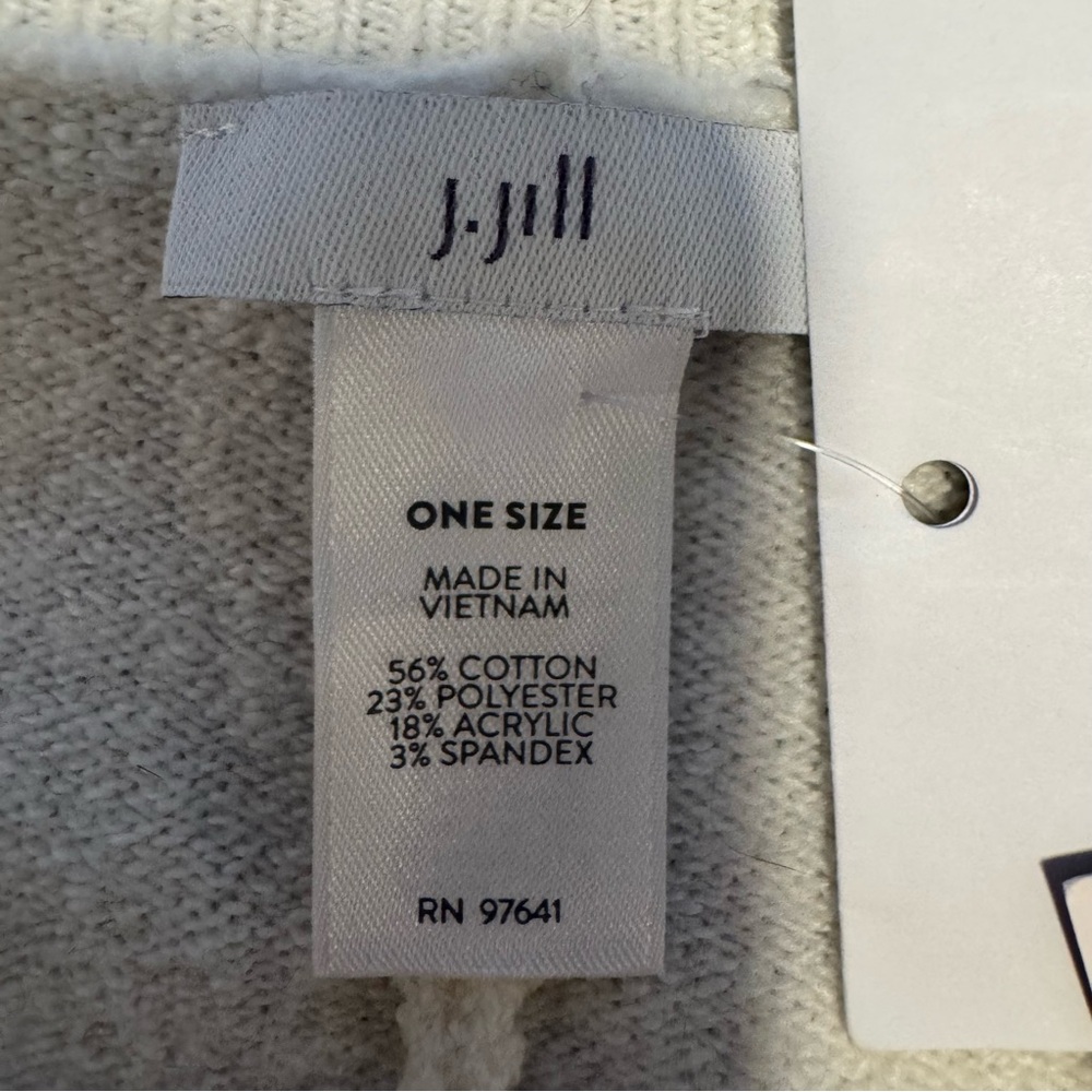 J.  Jill  Ivory  Black  Striped  Poncho  Sweater  One  Size  Casual  Minimalist - Picture 7 of 9